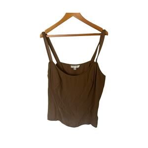 Chetta B Brown Silk Tank Top Size 16